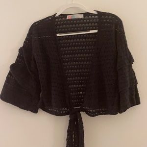 Free People beach crochet wrap top